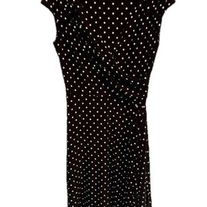 Lauren Ralph Lauren Black Midi Dress with White Polka Dots